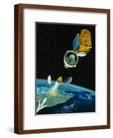 Artwork of Satellite Launch Sequence of Ariane 5-David Ducros-Framed Photographic Print