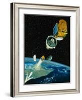 Artwork of Satellite Launch Sequence of Ariane 5-David Ducros-Framed Photographic Print