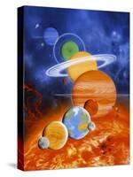 Artwork of Sun And Planets of Solar System-Julian Baum-Stretched Canvas