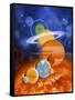 Artwork of Sun And Planets of Solar System-Julian Baum-Framed Stretched Canvas