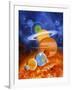 Artwork of Sun And Planets of Solar System-Julian Baum-Framed Premium Photographic Print