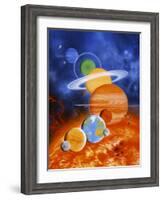 Artwork of Sun And Planets of Solar System-Julian Baum-Framed Photographic Print