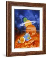 Artwork of Sun And Planets of Solar System-Julian Baum-Framed Photographic Print