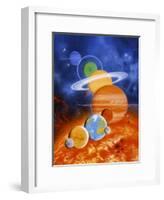 Artwork of Sun And Planets of Solar System-Julian Baum-Framed Photographic Print