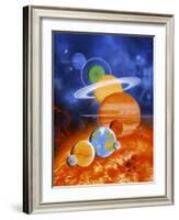 Artwork of Sun And Planets of Solar System-Julian Baum-Framed Photographic Print