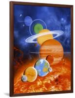 Artwork of Sun And Planets of Solar System-Julian Baum-Framed Photographic Print