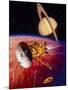 Artwork of the Cassini Spacecraft Near Titan-David Ducros-Mounted Photographic Print