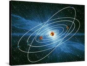 Artwork of the Orbits of the Planets-Victor Habbick-Stretched Canvas