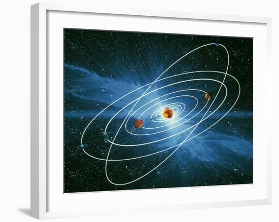 Artwork of the Orbits of the Planets-Victor Habbick-Framed Photographic Print