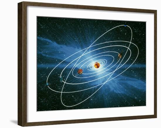 Artwork of the Orbits of the Planets-Victor Habbick-Framed Photographic Print