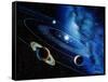 Artwork of the Solar System with Planetary Orbits-Detlev Van Ravenswaay-Framed Stretched Canvas