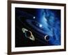 Artwork of the Solar System with Planetary Orbits-Detlev Van Ravenswaay-Framed Photographic Print