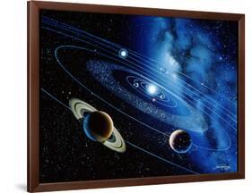 Artwork of the Solar System with Planetary Orbits-Detlev Van Ravenswaay-Framed Photographic Print