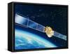 Artwork of the Telecom 1A Communications Satellite-David Ducros-Framed Stretched Canvas