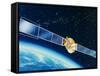 Artwork of the Telecom 1A Communications Satellite-David Ducros-Framed Stretched Canvas