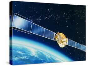 Artwork of the Telecom 1A Communications Satellite-David Ducros-Stretched Canvas
