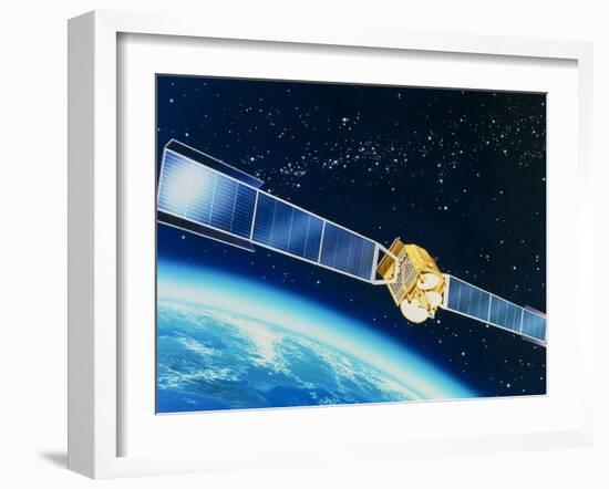 Artwork of the Telecom 1A Communications Satellite-David Ducros-Framed Photographic Print