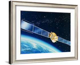 Artwork of the Telecom 1A Communications Satellite-David Ducros-Framed Photographic Print