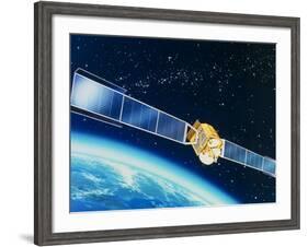 Artwork of the Telecom 1A Communications Satellite-David Ducros-Framed Photographic Print