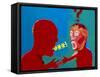 Artwork of Tourette Syndrome Sufferer Speaking-Paul Brown-Framed Stretched Canvas