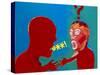 Artwork of Tourette Syndrome Sufferer Speaking-Paul Brown-Stretched Canvas