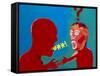 Artwork of Tourette Syndrome Sufferer Speaking-Paul Brown-Framed Stretched Canvas