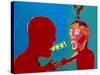 Artwork of Tourette Syndrome Sufferer Speaking-Paul Brown-Stretched Canvas