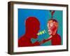 Artwork of Tourette Syndrome Sufferer Speaking-Paul Brown-Framed Photographic Print