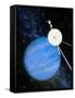 Artwork of Voyager 2 Approaching Neptune-Julian Baum-Framed Stretched Canvas