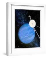 Artwork of Voyager 2 Approaching Neptune-Julian Baum-Framed Premium Photographic Print