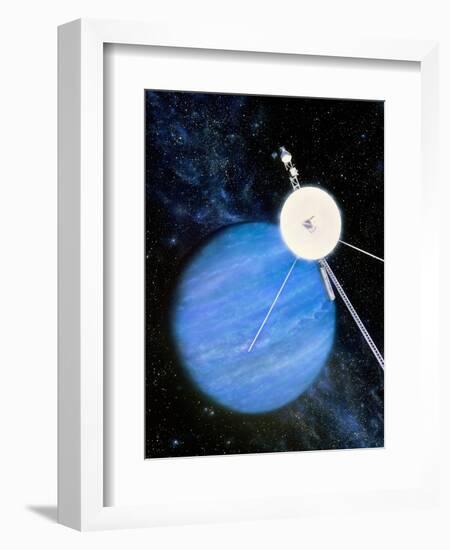 Artwork of Voyager 2 Approaching Neptune-Julian Baum-Framed Premium Photographic Print