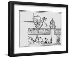 Artwork of Workers Cleaning Out Sewers-Science Photo Library-Framed Photographic Print