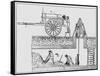 Artwork of Workers Cleaning Out Sewers-Science Photo Library-Framed Stretched Canvas