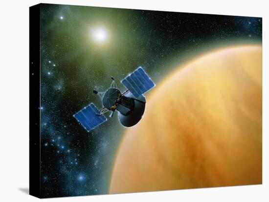 Artwork Showing Magellan Spacecraft Orbiting Venus-Julian Baum-Stretched Canvas