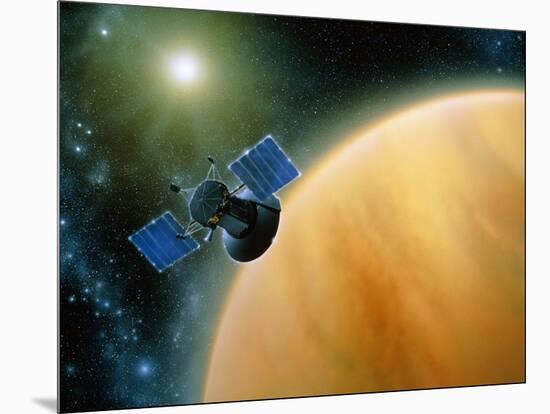 Artwork Showing Magellan Spacecraft Orbiting Venus-Julian Baum-Mounted Photographic Print