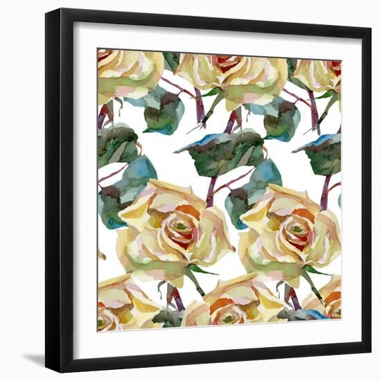 Artwork Watercolor Flowers Roses-Dasha Kozlovskikh-Framed Art Print
