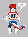 Funny Toy Character with Hockey Goalkeeping Equipment. Raster Image (Check My Portfolio for Options-Arty-Art Print