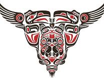 Haida Style Tattoo Design Created With Animal Images-Arty-Framed Art Print