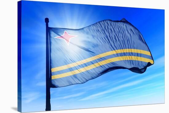 Aruba Flag Waving on the Wind-Flogel-Stretched Canvas