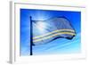 Aruba Flag Waving on the Wind-Flogel-Framed Photographic Print