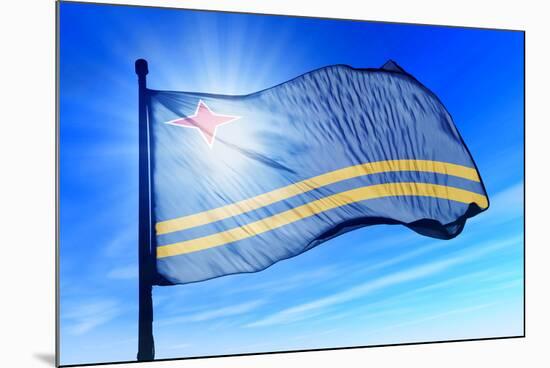 Aruba Flag Waving on the Wind-Flogel-Mounted Photographic Print