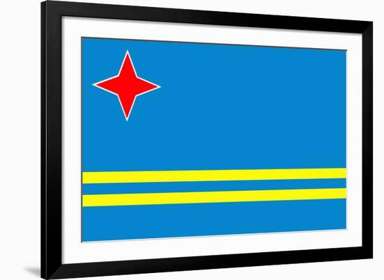 Aruba Flag-Peter Etchells-Framed Photographic Print