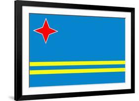 Aruba Flag-Peter Etchells-Framed Photographic Print