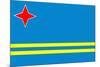 Aruba Flag-Peter Etchells-Mounted Photographic Print