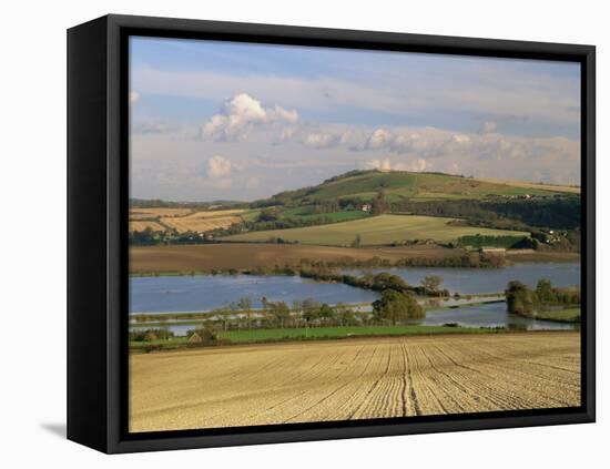 Arun Valley in Food, with South Downs Beyond, Bury, Sussex, England, United Kingdom, Europe-Pearl Bucknall-Framed Stretched Canvas