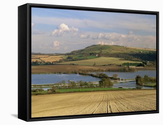 Arun Valley in Food, with South Downs Beyond, Bury, Sussex, England, United Kingdom, Europe-Pearl Bucknall-Framed Stretched Canvas