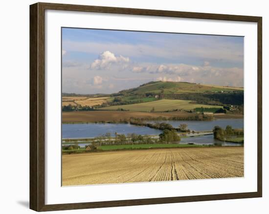 Arun Valley in Food, with South Downs Beyond, Bury, Sussex, England, United Kingdom, Europe-Pearl Bucknall-Framed Photographic Print