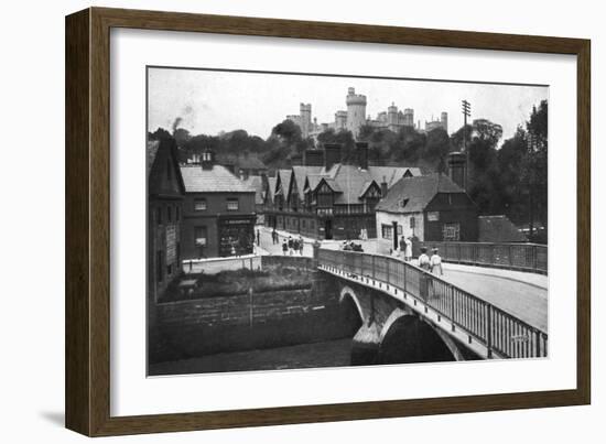 Arundel Castle and Bridge, Arundel, West Sussex, C1900s-C1920s-null-Framed Giclee Print