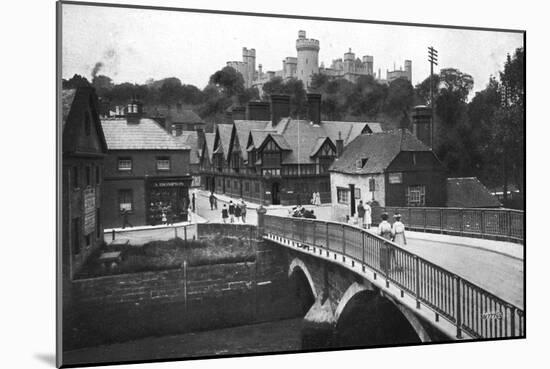 Arundel Castle and Bridge, Arundel, West Sussex, C1900s-C1920s-null-Mounted Giclee Print