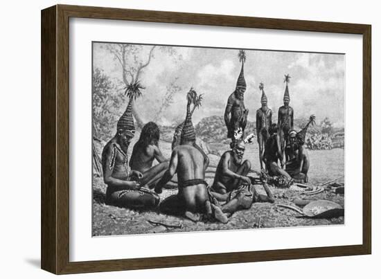 Arunta Tribesmen of Central Australia Preparing a New Corroboree, 1922-Baldwin Spencer-Framed Giclee Print